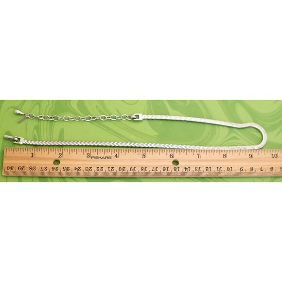 Vintage Dragon Spine Silver Tone Chain Necklace 18 inch - W21 - Picture 3 of 3